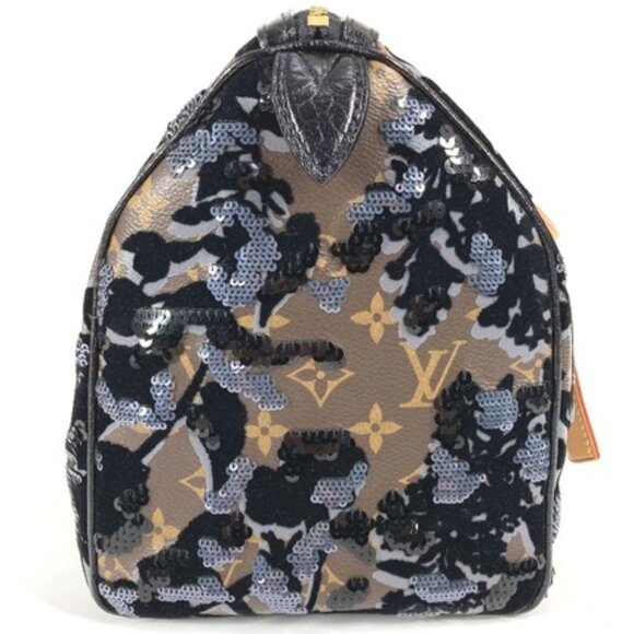 LOUIS VUITTON Monogram Fleur de Ge Speedy 30 Boston Bag Sequins Handbag - Picture 5 of 15